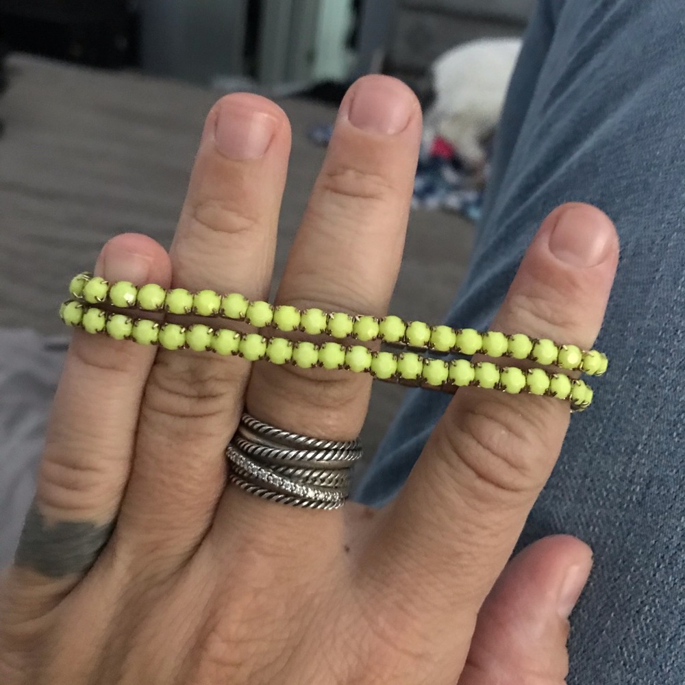 2 stretchy yellow stone bracelets